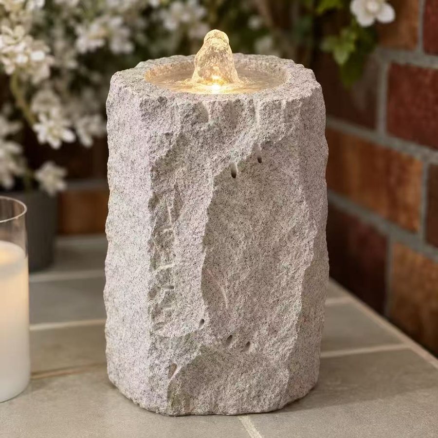 Granite-look tabletop water fountain